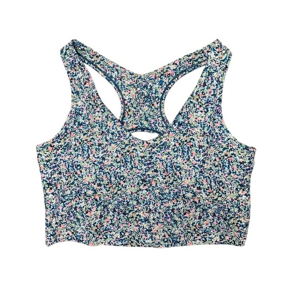 Sage Collective Sports Bra Size Large Multicolour Floral Longline Racerback - Picture 2 of 8